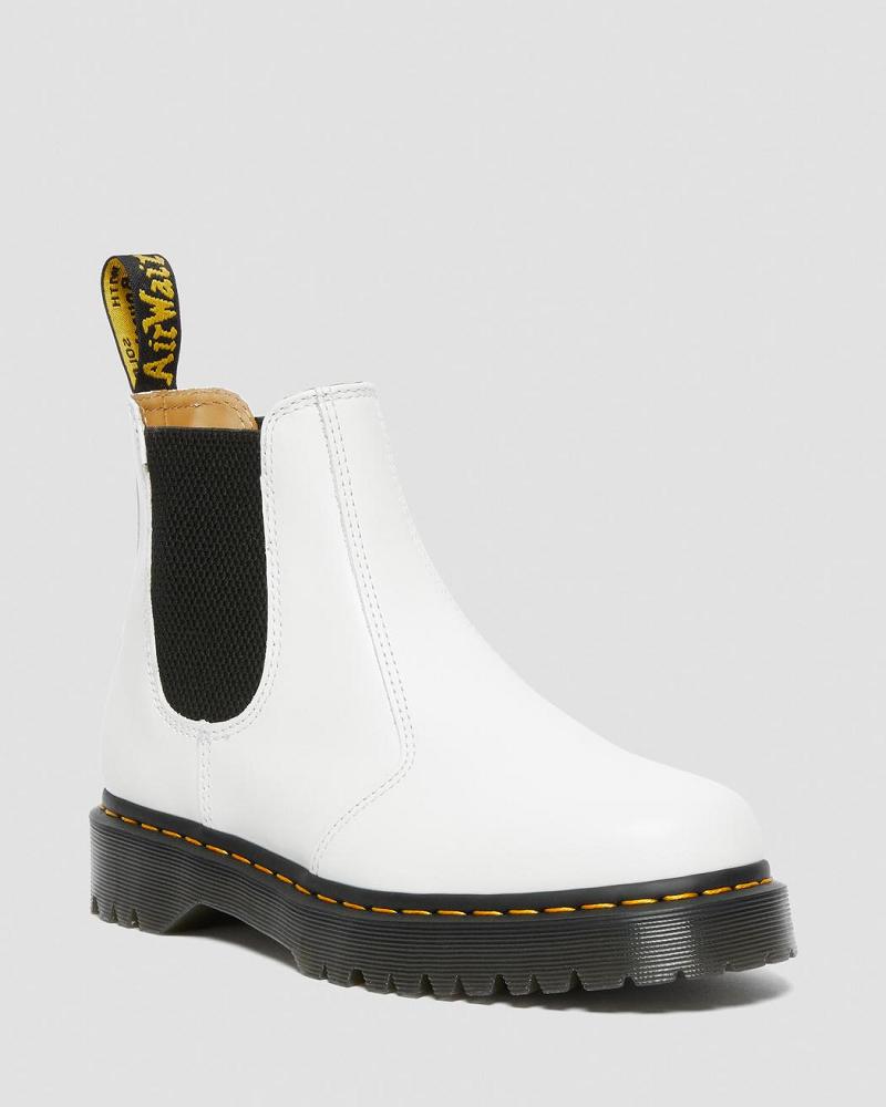 White Men\'s Dr Martens 2976 Bex Smooth Leather Ankle Boots | CA 418AHK